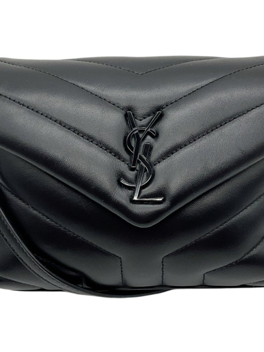 Saint Laurent Black Leather Toy LouLou Crossbody Bag